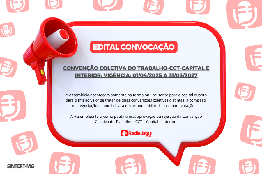 ASSEMBLEIA GERAL EXTRAORDINÁRIA-SINTERTMG EDITAL CONVOCAÇÃO