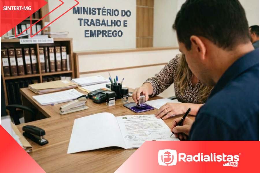 COMUNICADO URGENTE! Radialistas do interior-Termo Aditivo a Convenção Coletiva –VIGÊNCIA: 01/04/2026 a 31/03/2027-homologado pelo Ministério do Trabalho e Emprego de MG em 03/09/2026-Protocolo-MR053357/2026